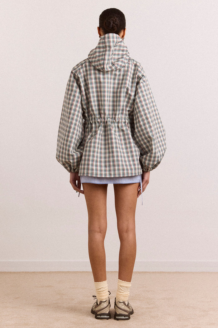 Liu Shower Proof Raincoat - Elderberry Check
