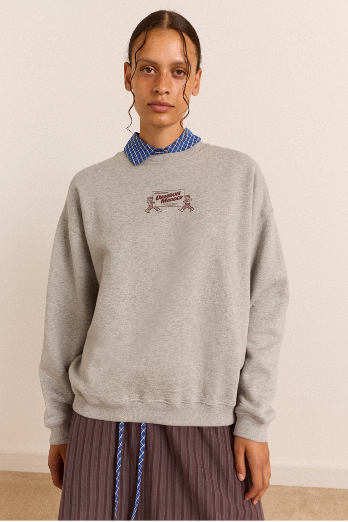 Local Fixers Graphic Sweat - Grey Marl