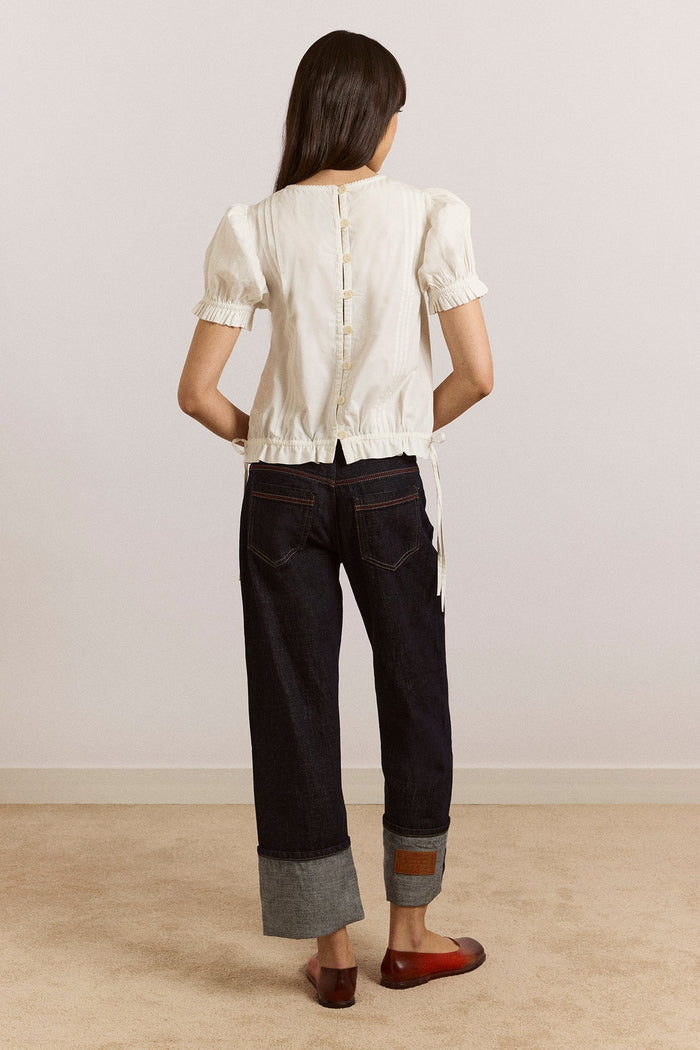 Mabel Lace Insert Blouse - White