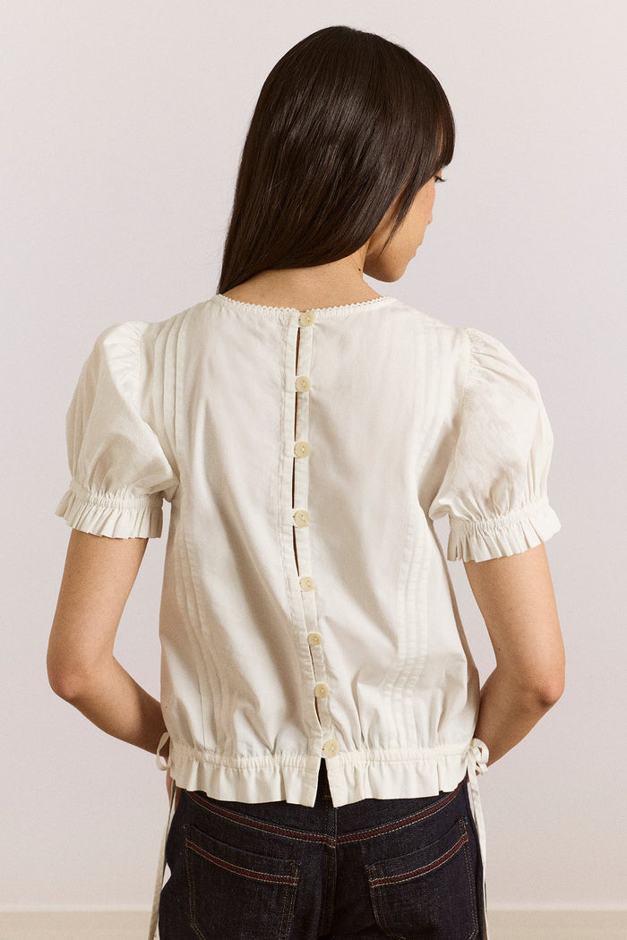 Mabel Lace Insert Blouse - White