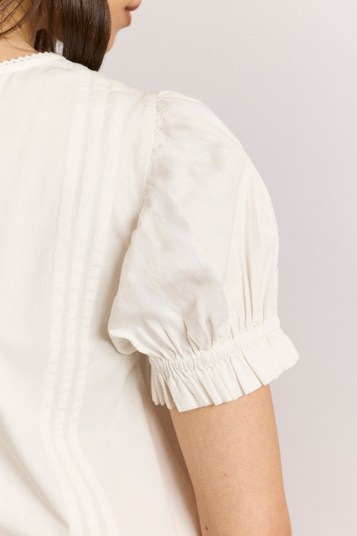 Mabel Lace Insert Blouse - White