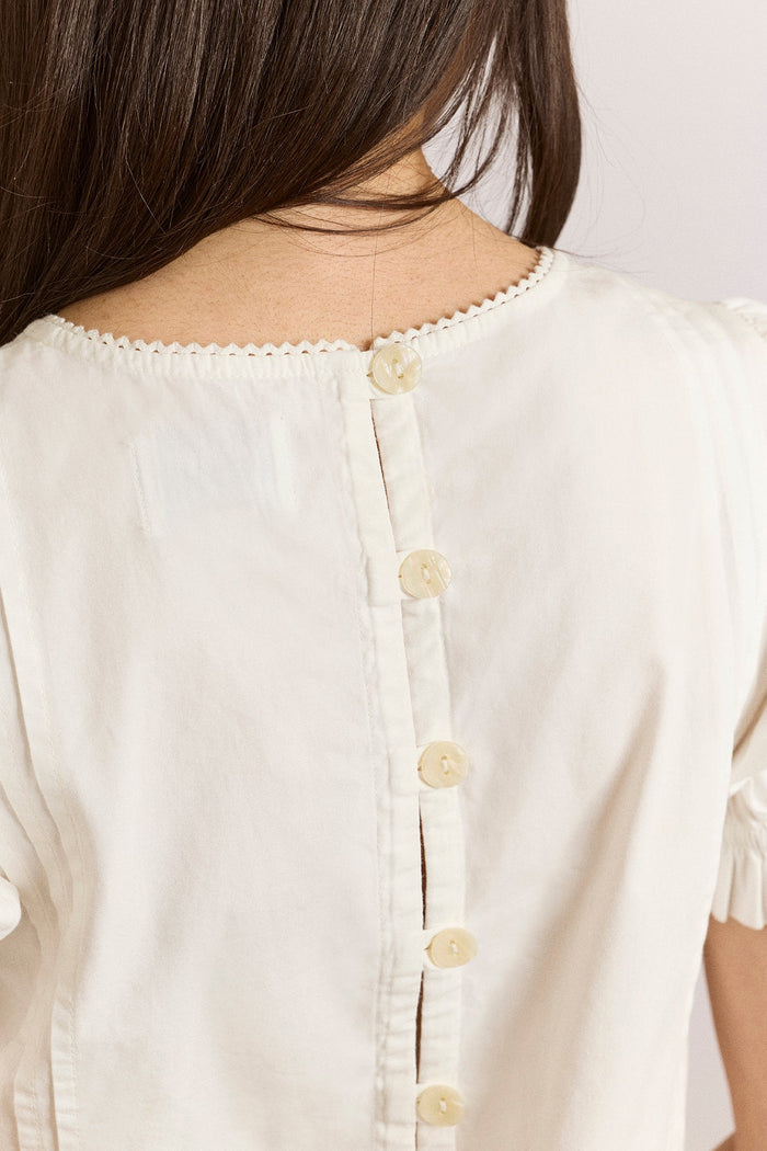 Mabel Lace Insert Blouse - White