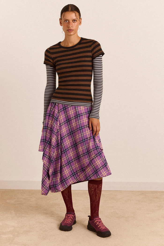 Malia Short Sleeve Over Long Sleeve - Stripe