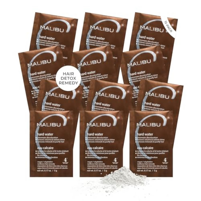 Malibu C Hard Water Wellness Remedy 12-pack box — twelve detox hair remedy packets