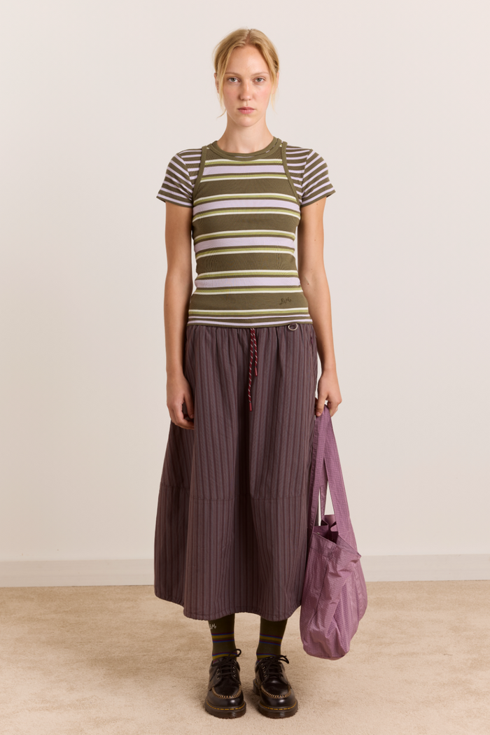 Manon Layered Short Sleeve - Olive/Lilac