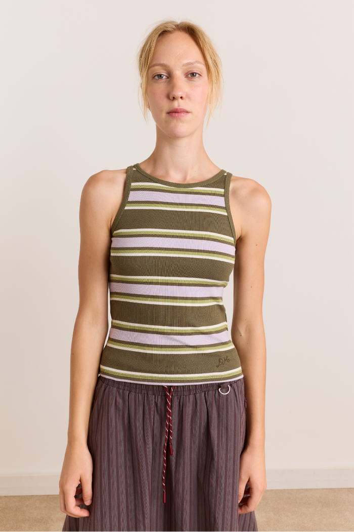 Manon Layered Short Sleeve - Olive/Lilac