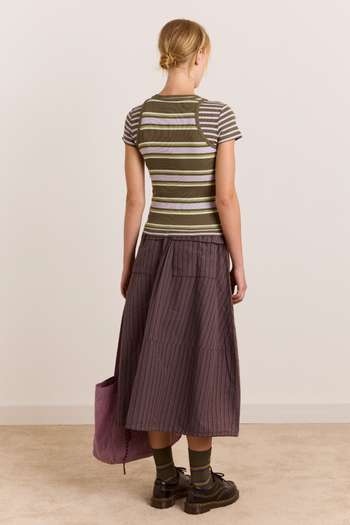 Manon Layered Short Sleeve - Olive/Lilac