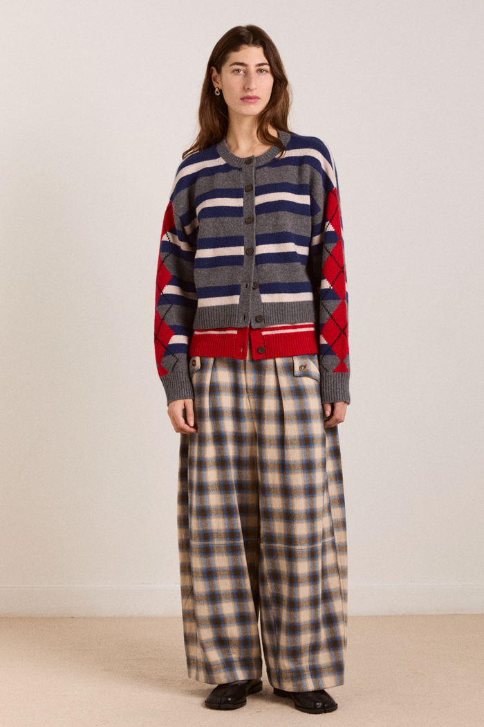 mara trouser - blur brushed check