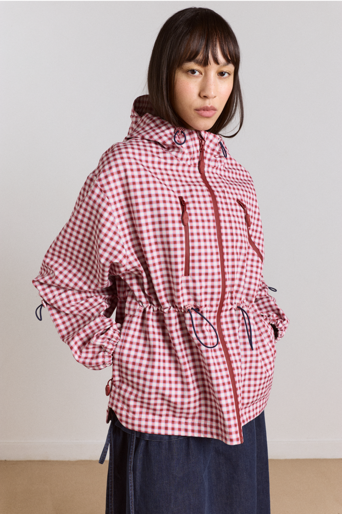 Matilda Waterproof Raincoat - Cherry Gingham