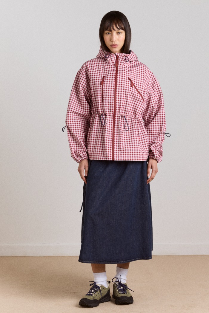 Matilda Waterproof Raincoat - Cherry Gingham