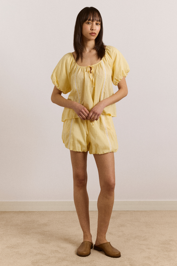 Maura Lace Trim Short - Butter