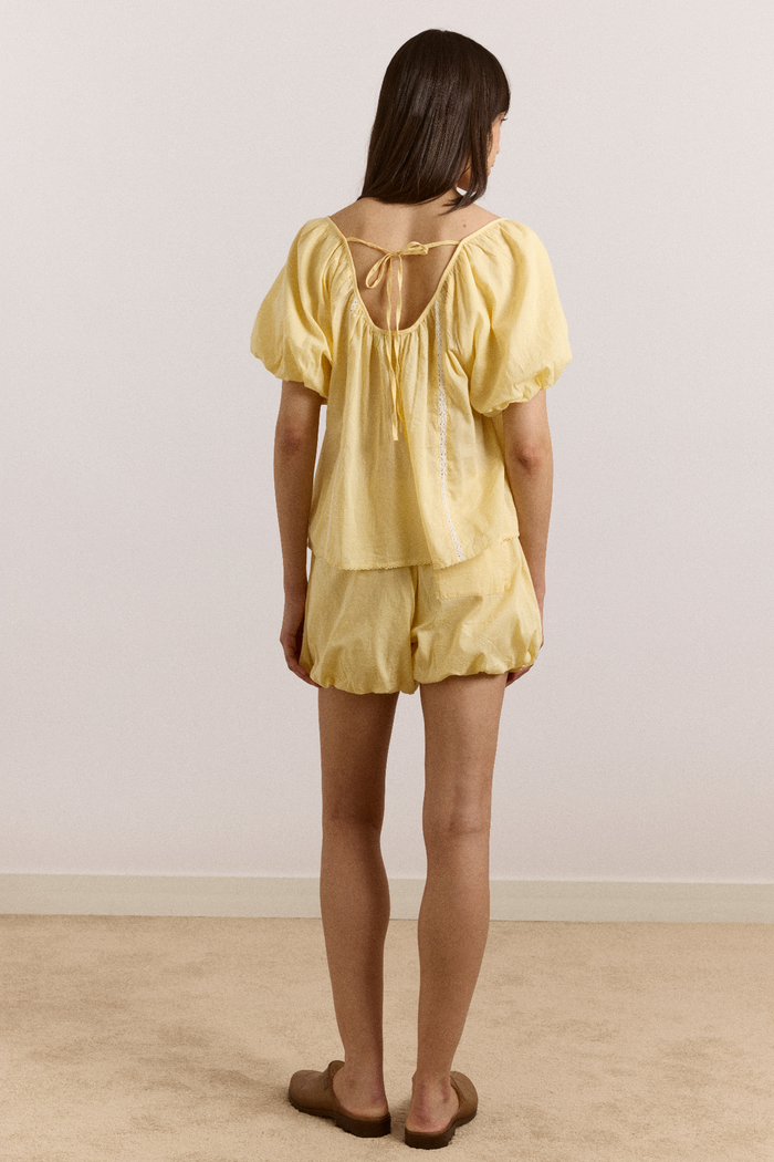 Maura Lace Trim Short - Butter