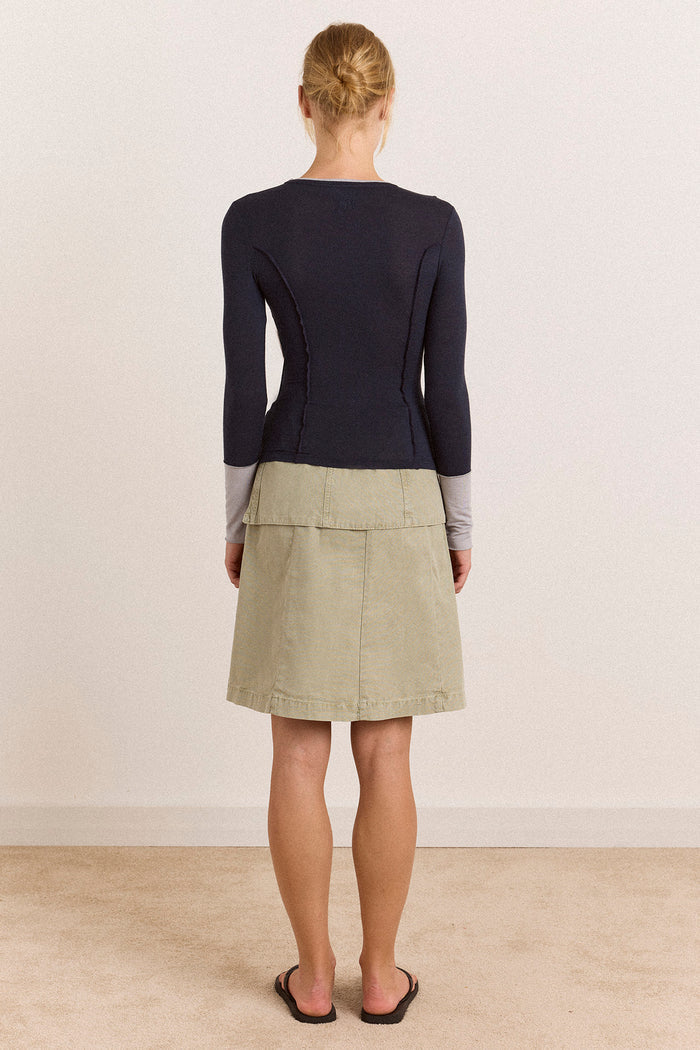 Maven Sheer Top - Navy