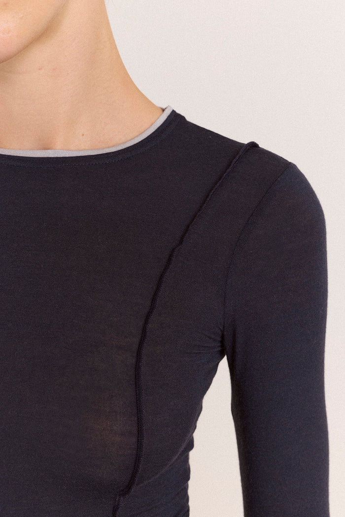 Maven Sheer Top - Navy