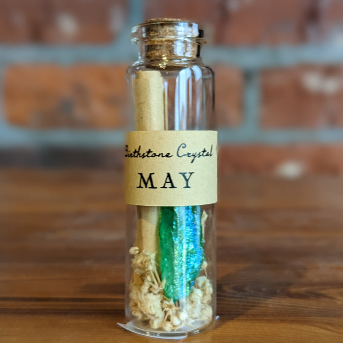May Birthstone Crystal Wishing Bottle