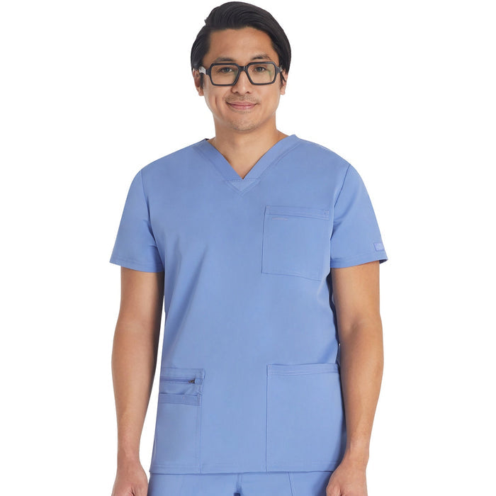 Men's Balance V-Neck Scrub Top - Ciel Blue - 1