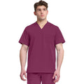 Men's Dynamix Tuckable V-Neck Scrub Top - Wine - 1
