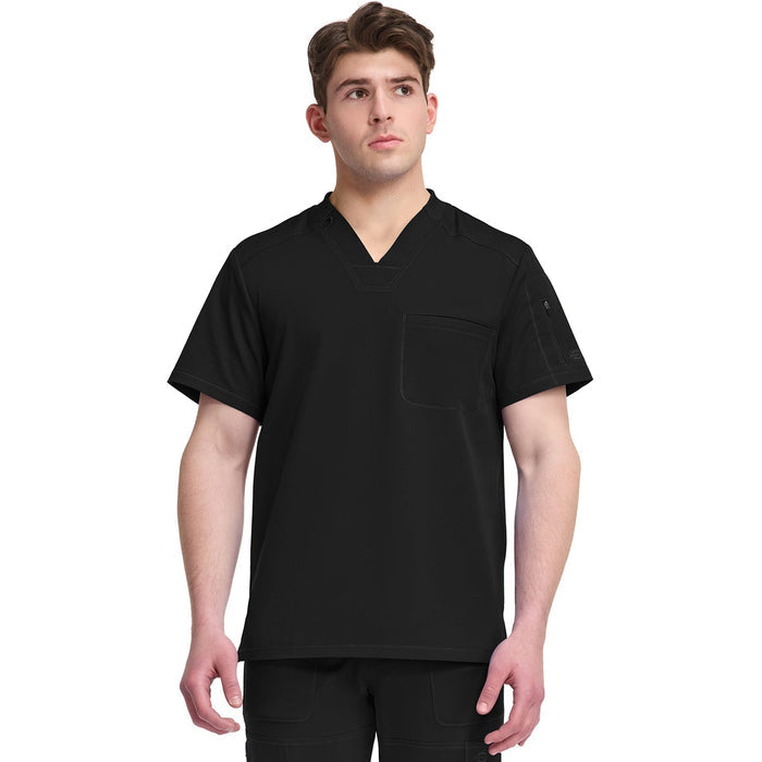 Men's Dynamix Tuckable V-Neck Scrub Top - Black - 1