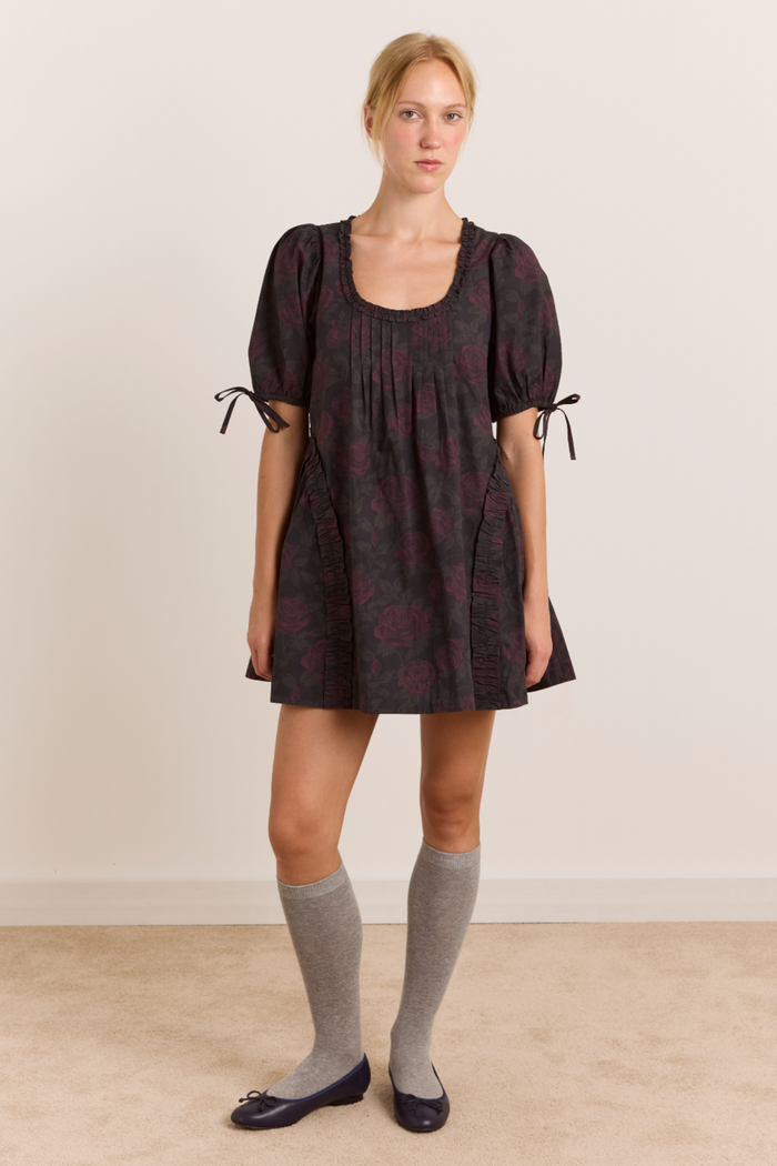 Meri Mini Dress - Shadow Rose Floral Print