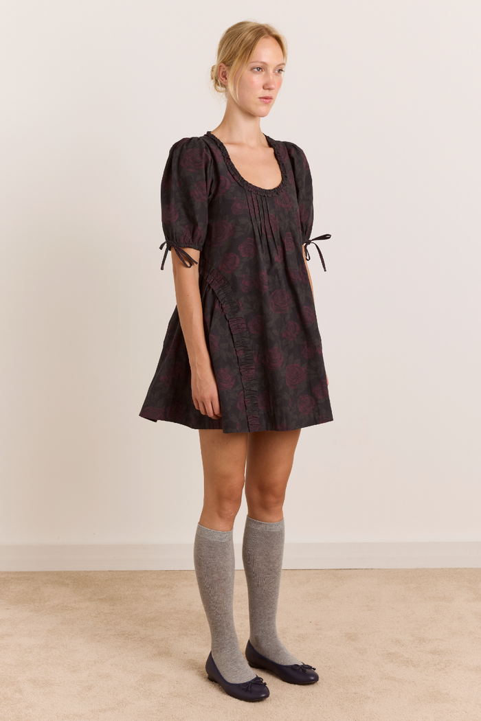 Meri Mini Dress - Shadow Rose Floral Print