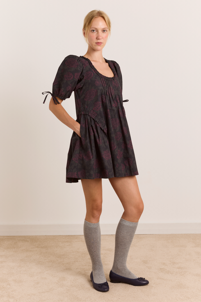 Meri Mini Dress - Shadow Rose Floral Print