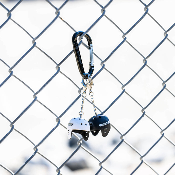 Mini Full-Cut Helmet Keychain - Matte White