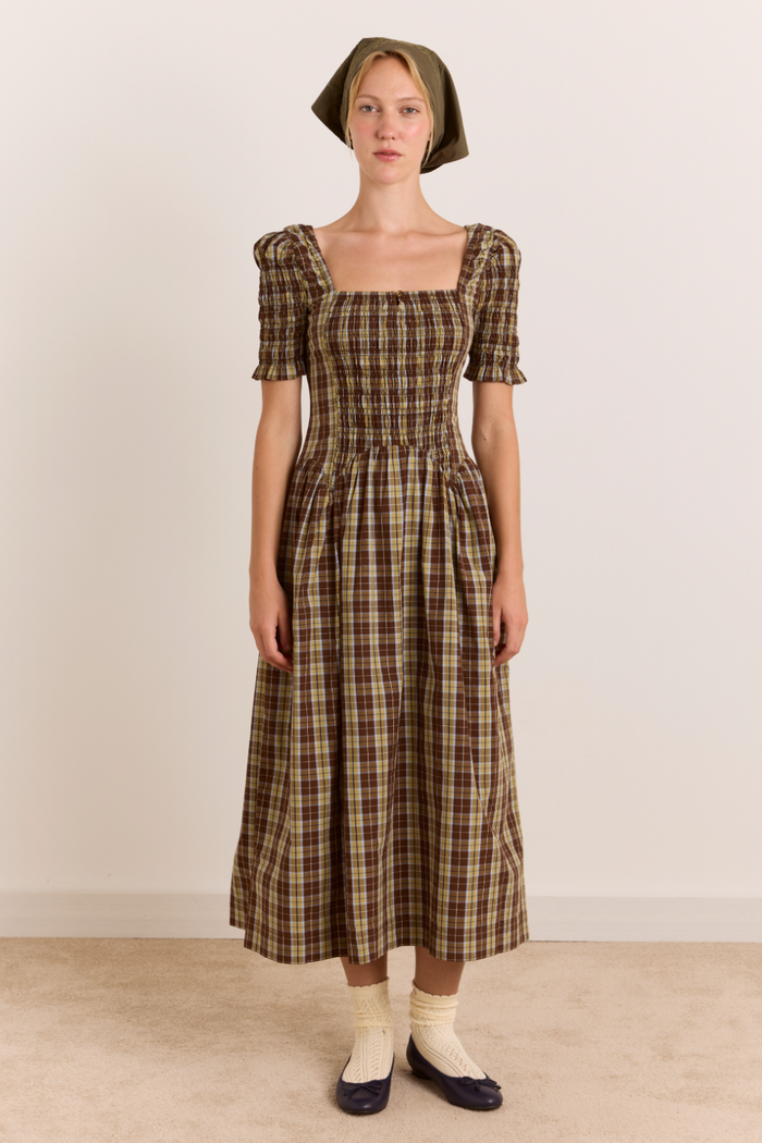 Molly Midi Dress - Cocoa Check