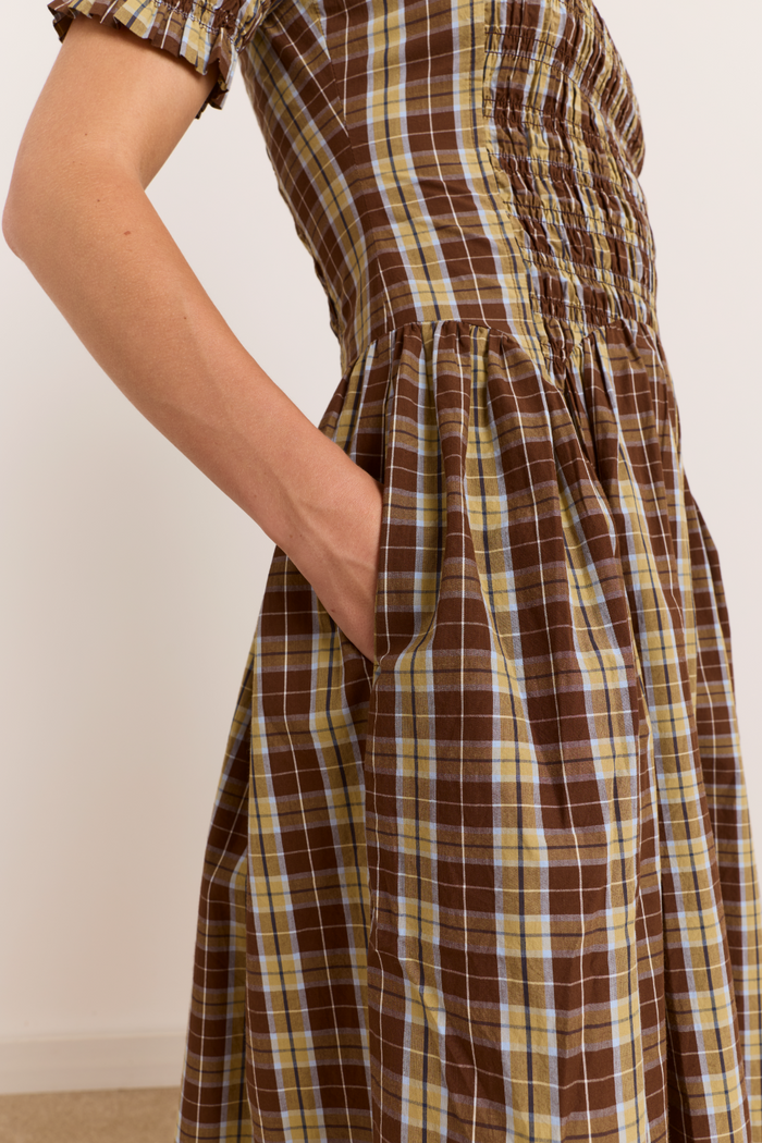 Molly Midi Dress - Cocoa Check