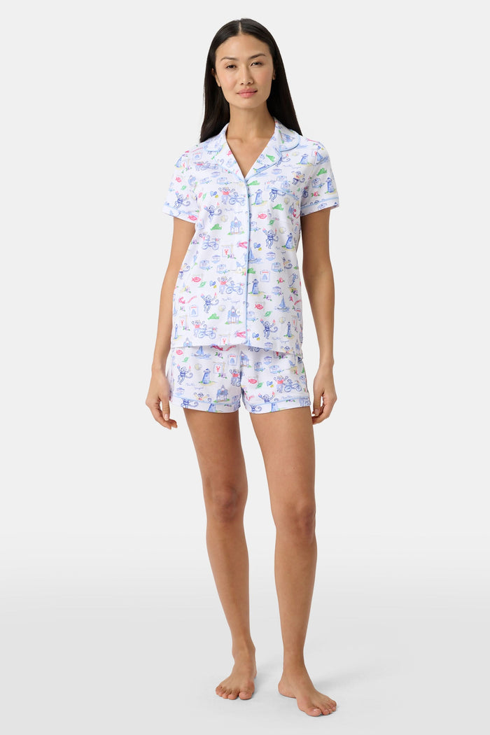 Roller Rabbit Blue Monkey On The Vineyard Polo Pajamas
