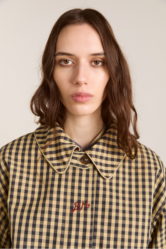 Myrtle Trench Coat - Navy Gingham