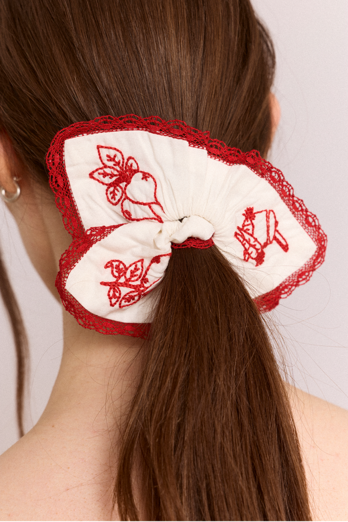 Natalina Embroidered Scrunchie