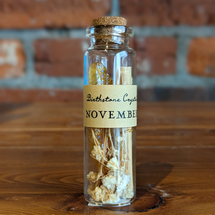 November Birthstone Crystal Wishing Bottle