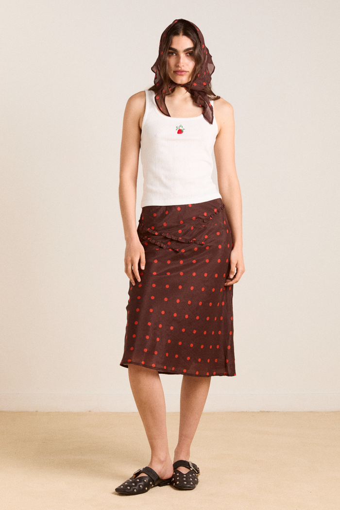Octavia Skirt - Burgundy Spot