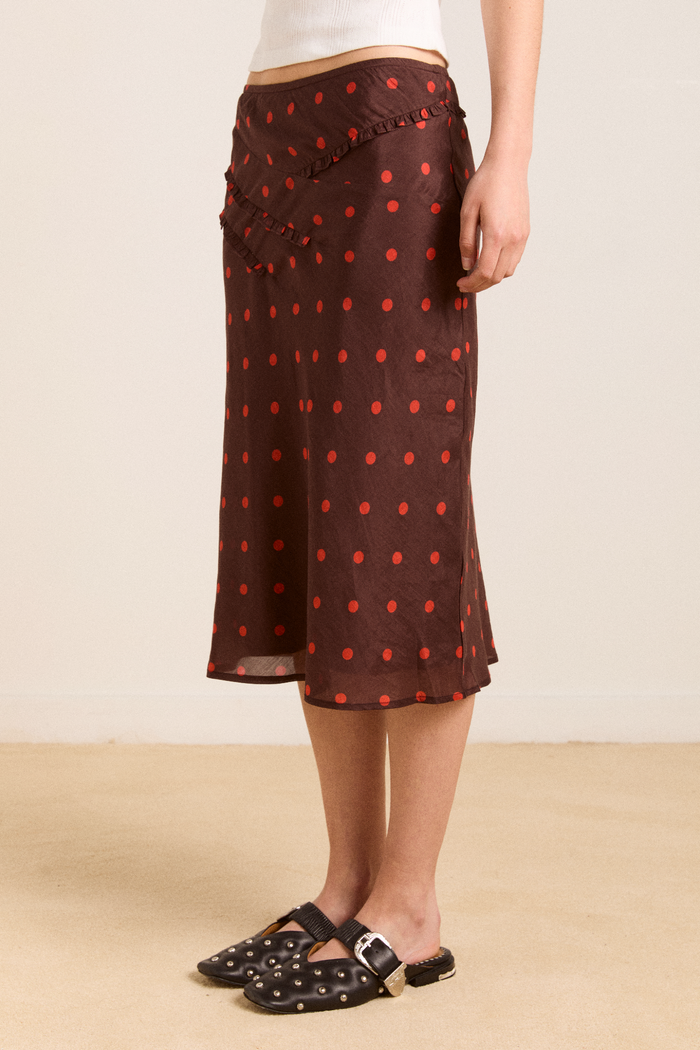 Octavia Skirt - Burgundy Spot