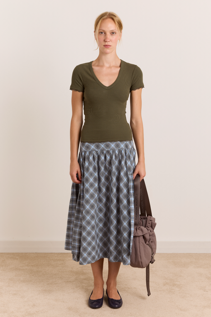 Paige V-Neck Tee - Olive