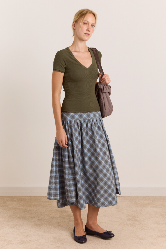 Paige V-Neck Tee - Olive