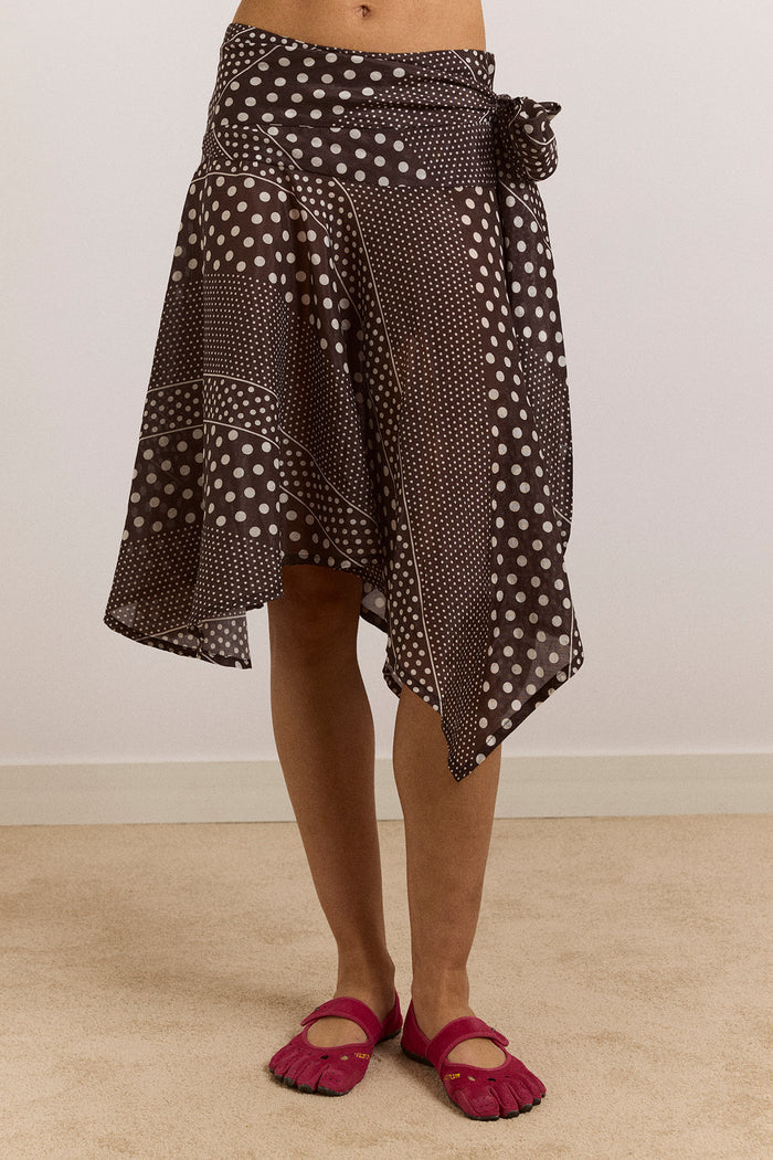 Parker Hanky Hem Skirt - Washed Black Spot