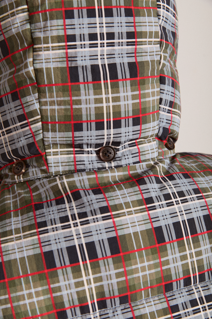 Pearl Hooded Puffer - Multi Check