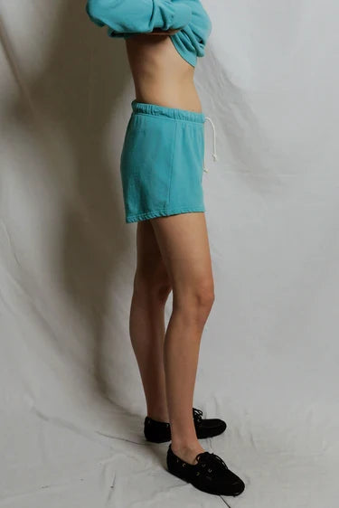 perfectwhitetee french terry sweat shorts | teal blue