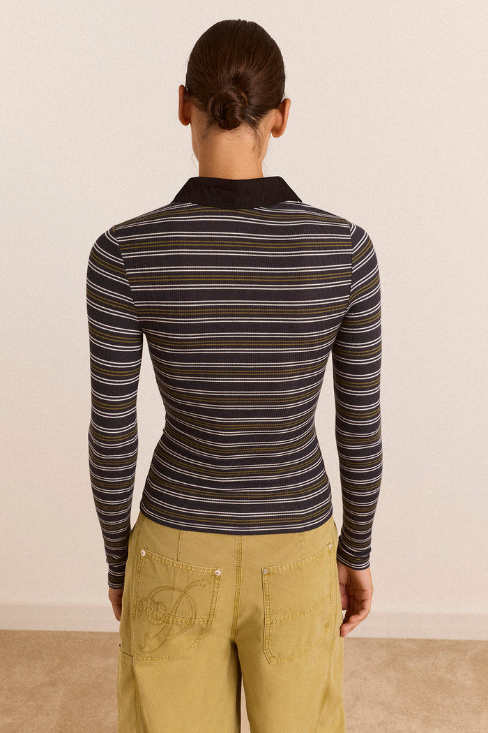 Peyton Long Sleeve Polo - Stripe