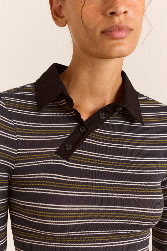 Peyton Long Sleeve Polo - Stripe