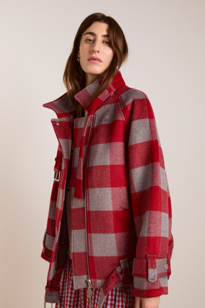 Polly Wool Bomber - Red