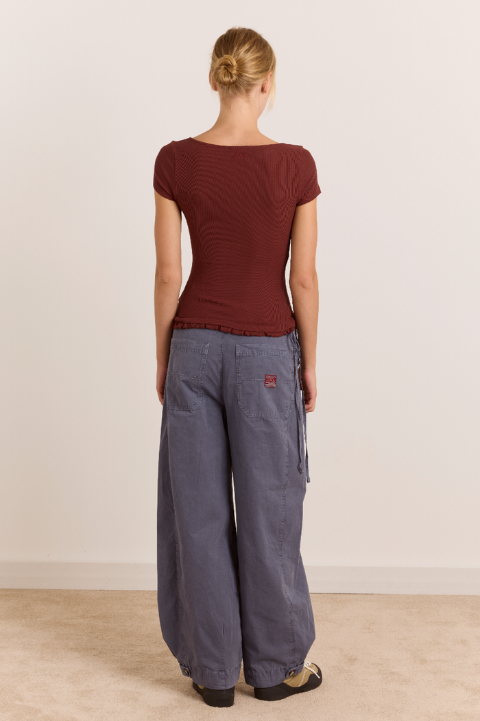 Posie Short Sleeve Top - Burg