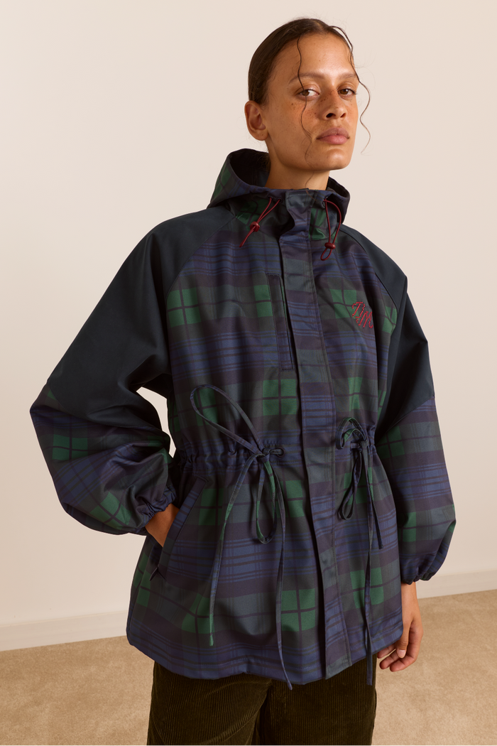 Pre-Order Liu Shower Proof Raincoat - Navy Check