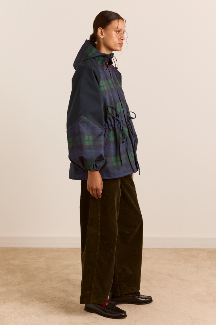 Pre-Order Liu Shower Proof Raincoat - Navy Check