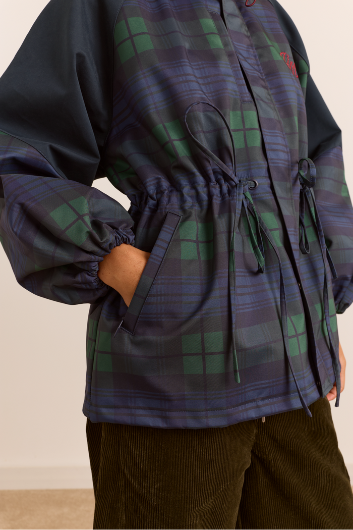 Pre-Order Liu Shower Proof Raincoat - Navy Check