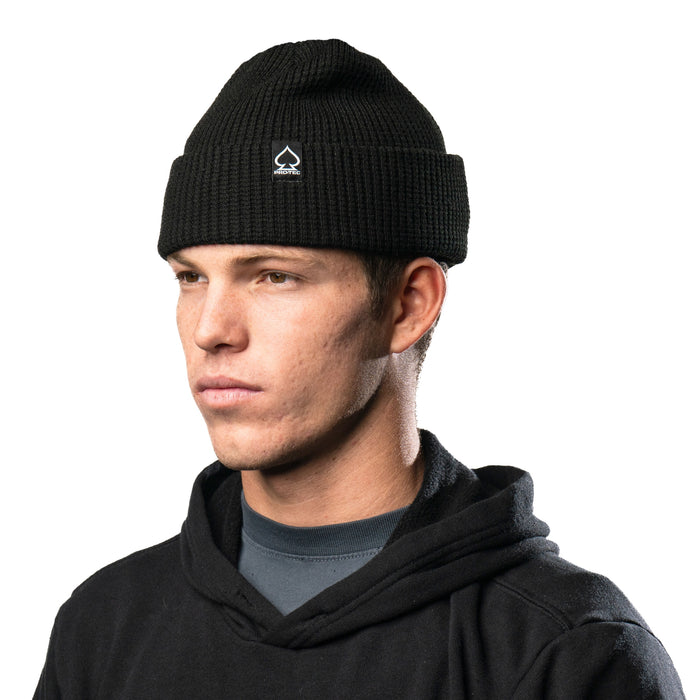 PRO-TEC Patch Cuff Snow Beanie - Black
