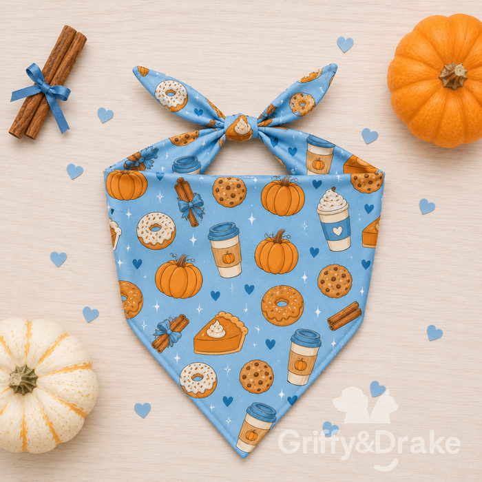Pumpkin Spice & Everything Nice Bandana-BLUE