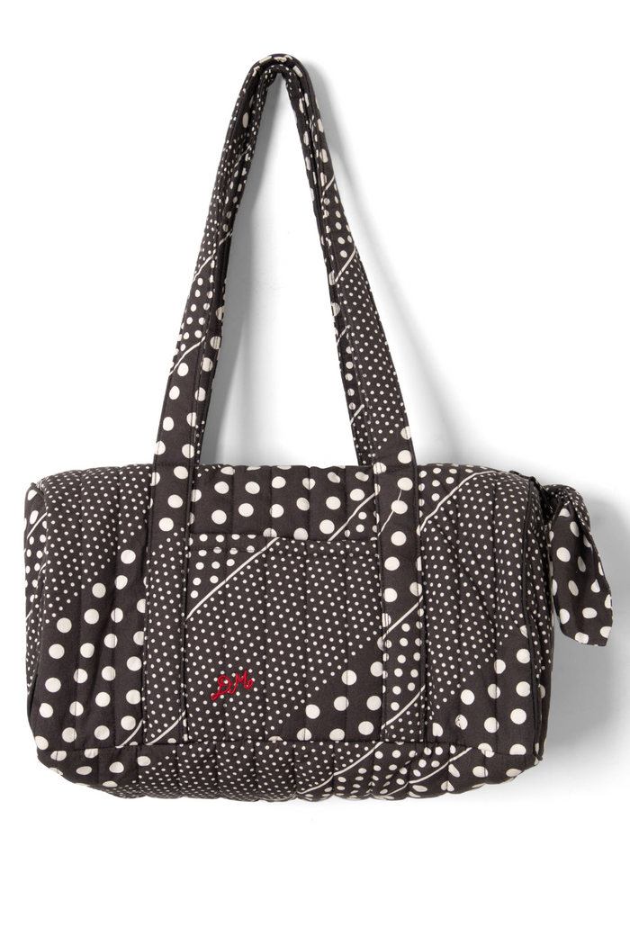 Quilted Weekender Bag - Washed Black Spot Print