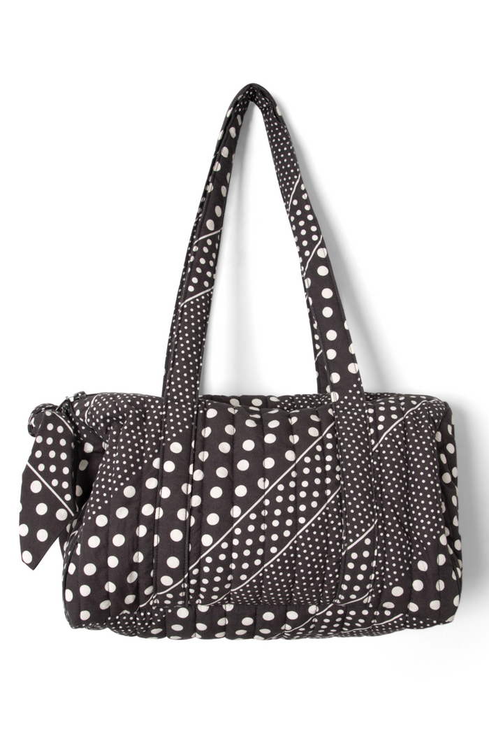 Quilted Weekender Bag - Washed Black Spot Print